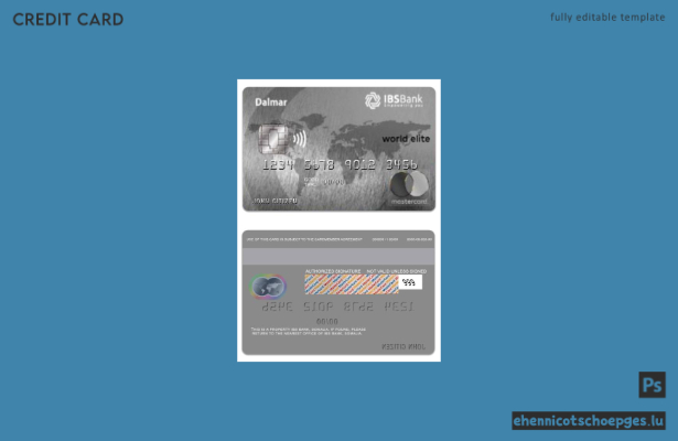 Somalia IBS Bank Dalmar World Elite Mastercard Beispielvorschau